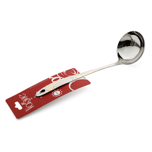 [13-1398] Vague Stainless Steel Ladle 25 cm-Gold,Silver
