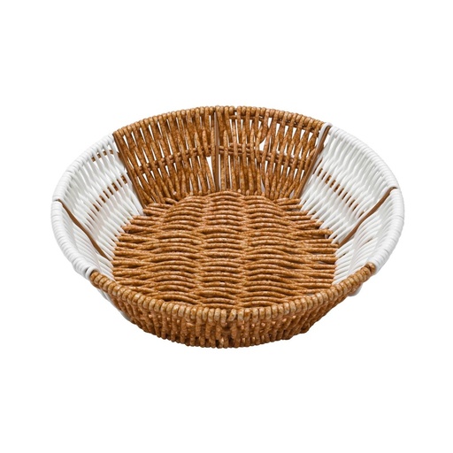 [13-R608] Vague Rattan Round Basket Two Color 22 x 6 cm
