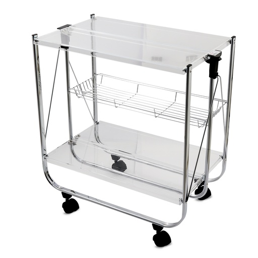 [15-001] Vague Steel Foldable Trolley with Metal Basket