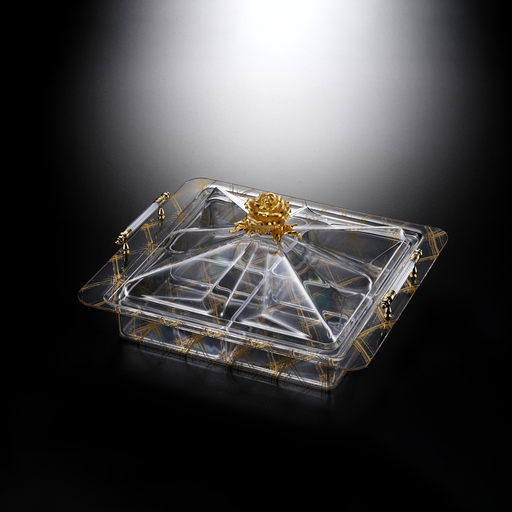 [02-1007G] Vague Acrylic Serving Set with 4 Bowls - Gold