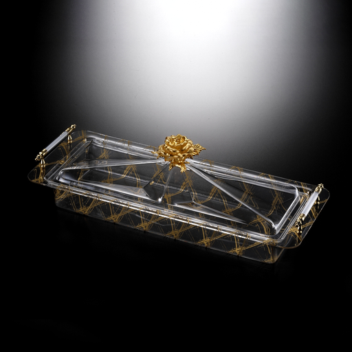 [02-1010G] طقم تقديم أكريليك فاج - ذهبي