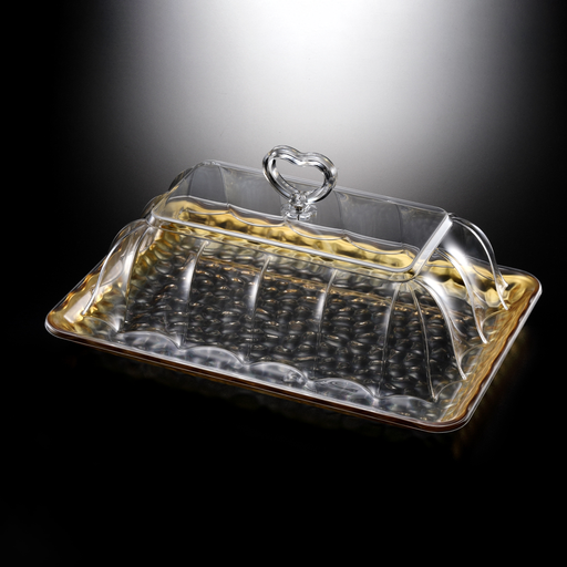 [02-1012G] Vague Acrylic Rectangular Serving Set - Gold