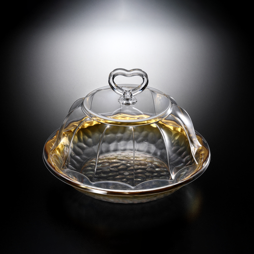 [02-1013G] Vague Acrylic Round Serving Set Gold
