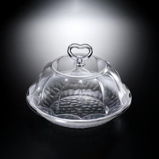 [02-1013W] Vague Acrylic Round Serving Set - White