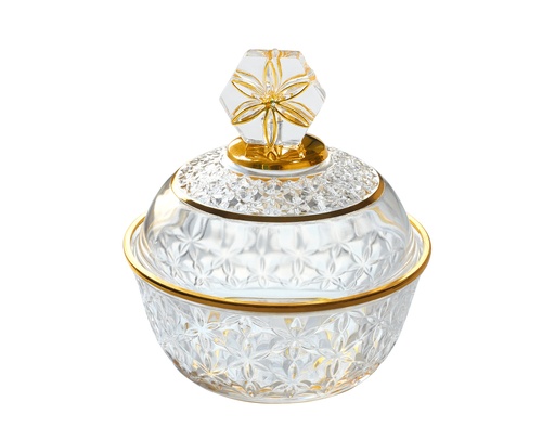 [02-1239] Vague Acrylic Transparent & Golden Candy Bowl Dia: 18.3 cm Daisy Deisgn
