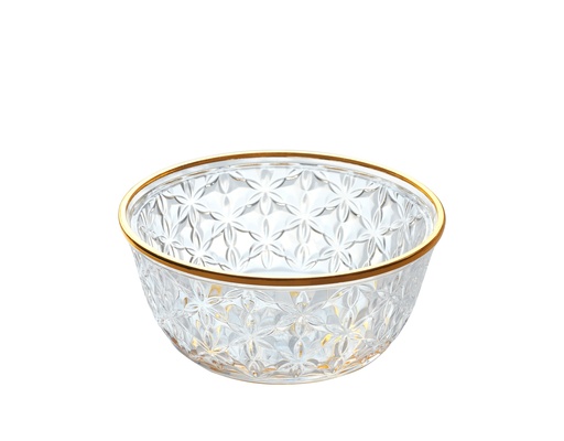 [02-1241] Vague Acrylic Transparent & Golden Washing Bowl Dia: 24 cm Daisy Deisgn