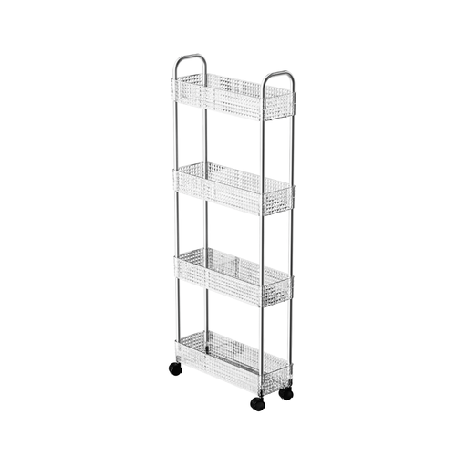 [02-1258] Vague Transparent Diamond 4 Tier Trolley Cart 40 cm x 14 cm x 93 cm