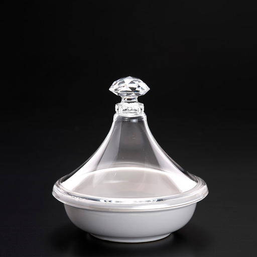 [02-153W] Vague Mini Tajin Porcelain with Acrylic Cover 11.5 cm