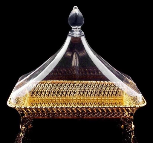 [02-423] Vague Golden Rectangular Steel Cake Server 28 cm