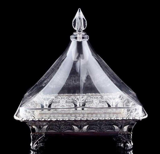 [02-426] Vague Silver Square Steel Cake Server 23.5 cm