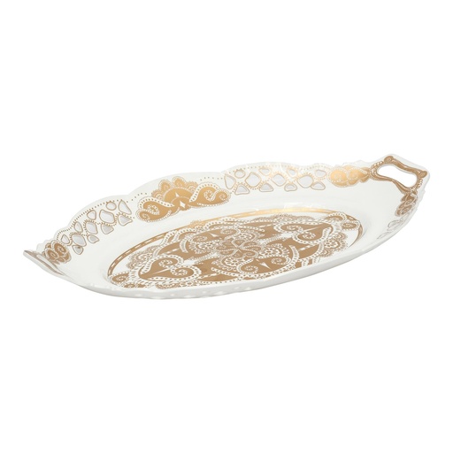 [02-554] Vague Acrylic Tray White & Gold 4 cm x cm