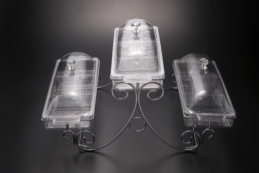 [02-578] حامل تقديم أكريليك  بثلاث طبقات مع 3 قطع مقاس 42.5 سم تايواني