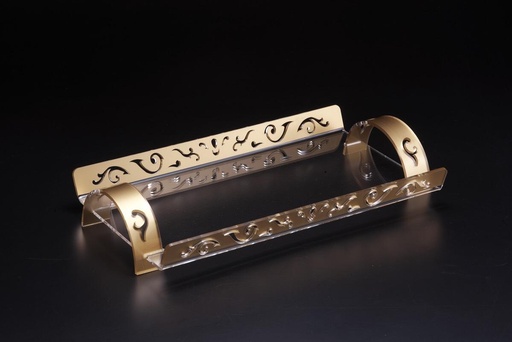 [02-600] Vague Acrylic Serving Tray 59 cm Gold Design & Handle