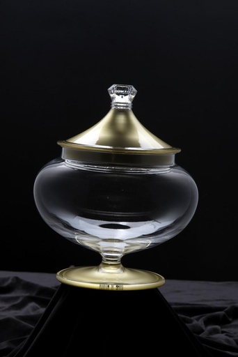 [02-607] Vague Acrylic Crown Candy Box Large Golden