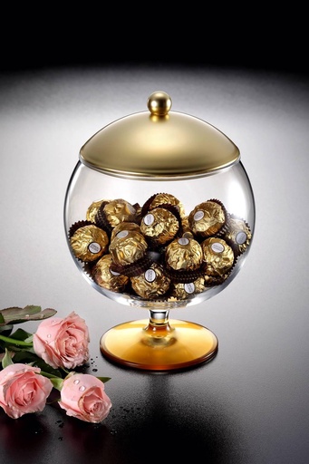 [02-622] Vague Acrylic Belly Candy Box Small Gold Coating