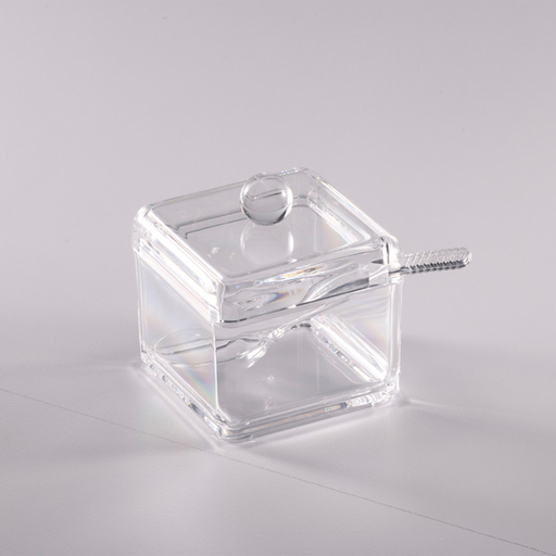 [02-1126] Vague Square Acrylic Serving Suger Pot with Spoon