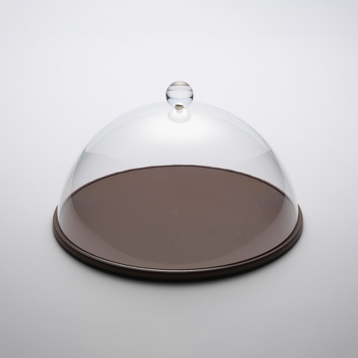 [02-1138] Vague Round Wooden Serving Platter with Acrylic Cover Set 31 cm