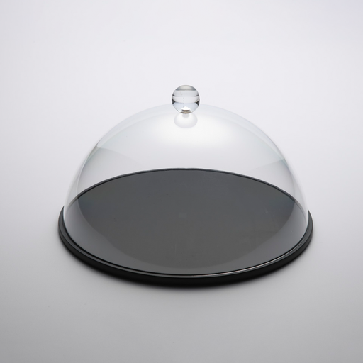 [02-1139] Vague Round Wooden Serving Platter with Acrylic Cover Set 31 cm