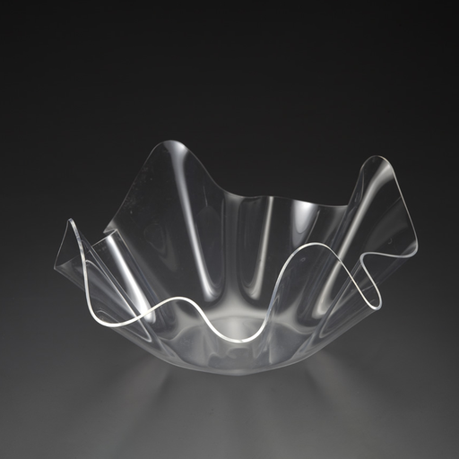 [02-115] Vague Acrylic Rectangular Fruit Bowl Clear 65 cm