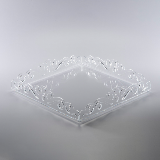 [02-1150] Vague Acrylic Square Laser Tray 40 cm Transparent