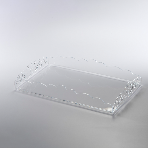 [02-1158] Vague Acrylic Rectangular Laser Tray 30 cm x 50 cm Transparent