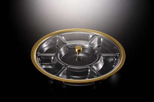 [02-1183G] Vague Vague Acrylic Serving Tray with 7 Compartment Golden Border