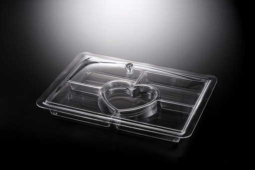[02-1185] Vague Acrylic Rectangular Serving Set with Dividers