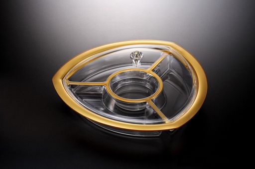 [02-1188] Vague Acrylic Triangle Serving Set with Dividers