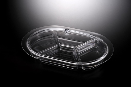 [02-1189] Vague Acrylic Oval Serving Set with Dividers