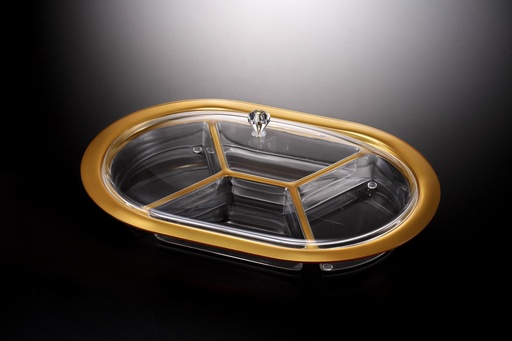 [02-1190] Vague Acrylic Oval Serving Set with Dividers