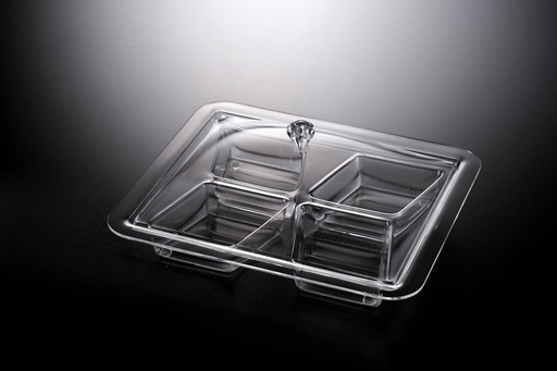 [02-1191] Vague Acrylic Square Serving Set with Dividers