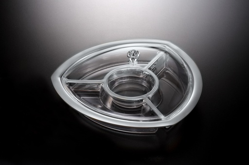 [02-1195] Vague Acrylic Triangle Serving Set with Dividers