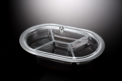 [02-1196] Vague Acrylic Oval Serving Set with Dividers