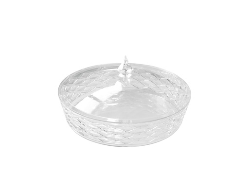 [02-1201] Vague Acrylic Transparent Round Small Candy Box with Cover 25.5 cm x 25.5 cm Tog Design
