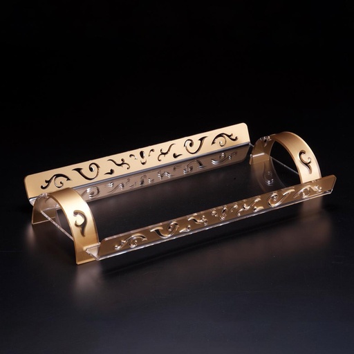 [02-659] Vague Laser Tray Footed Gold 50.5 cm