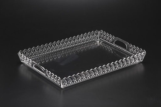 [02-678] Vague Acrylic Castle Tray Large Clear