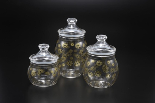 [02-710] Vague Acrylic Belly Round Jar with Gold Rose Large