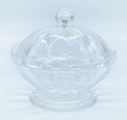 [02-746] Vague Acrylic Dates Bowl 14 cm Clear