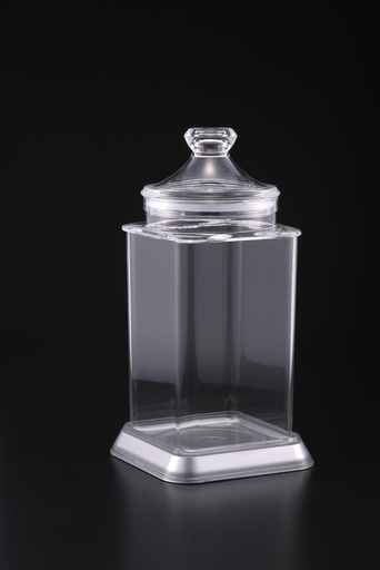 [02-784] Vague Acrylic Jar Fat Belly Medium Silver