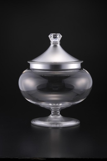 [02-792] Vague Acrylic Crown Candy Box Small Silver