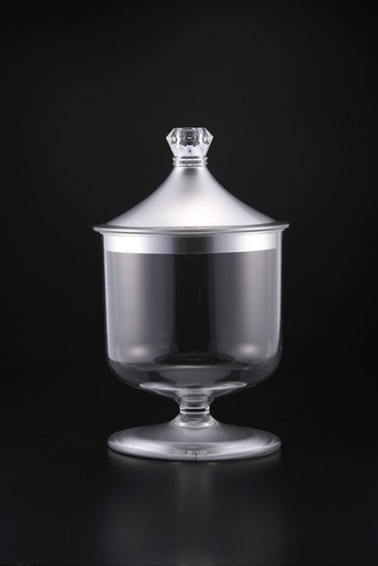 [02-794] Vague Acrylic Candy Jar Small Silver