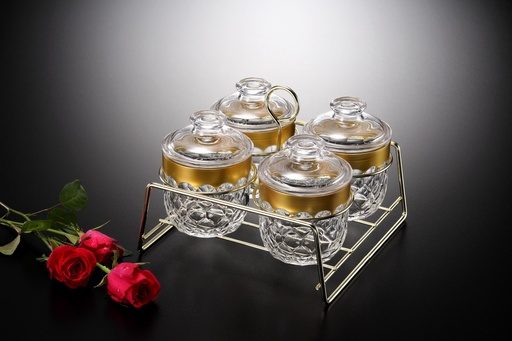 [02-797] Vague Acrylic 4 Jars Set with Stand