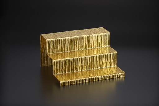 [02-831] Vague Acrylic Display Dessert Set Bark M Golden Taiwan