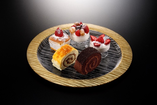 [02-845G] Vague Acrylic Serving Plate Bark Golden 31 cm Taiwan