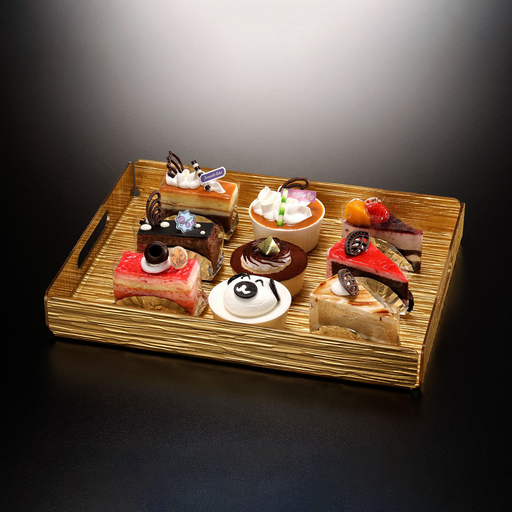 [02-862G] Vague Basic Tray Bark Golden 56 cm