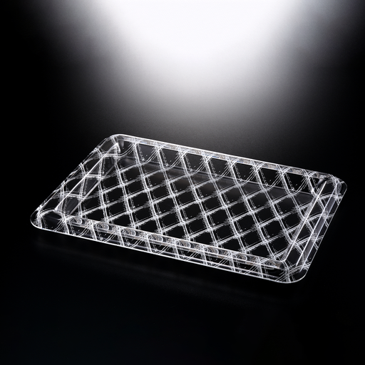 [02-886W] Vague Acrylic Rectangular Tray 60 cm White Design