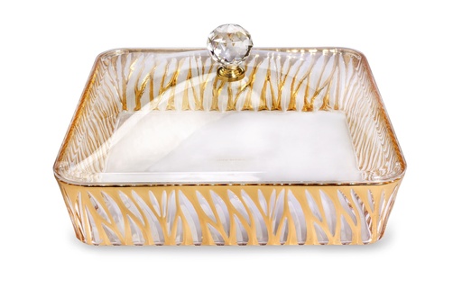 [02-947] Vague Square Acrylic Candy Box withCover 27.2 cm
