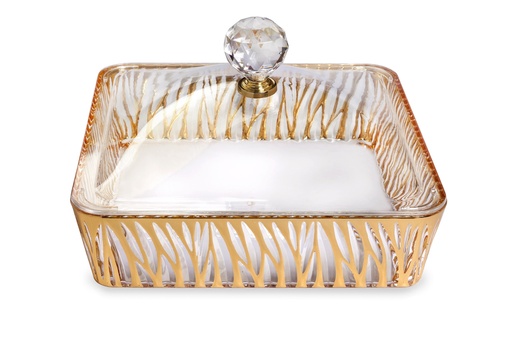 [02-950] Vague Square Acrylic Candy Box withCover 22.2 cm x 22.2 cm