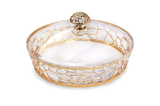 [02-960] صندوق حلوى دائري من الأكريليك  25.5 سم × 25.5 سم