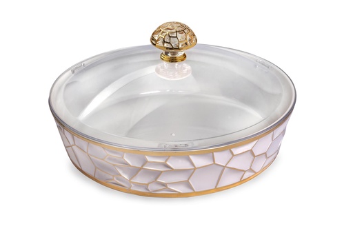 [02-975] Vague Round Acrylic Candy Box with Cover 30.5 cm x 30.5 cm